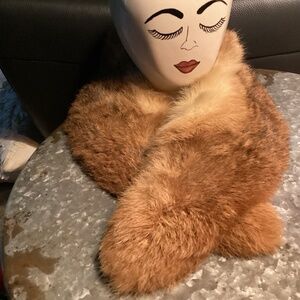 Mink Collar (brown) Extremely Soft. real mink fur VINTAGE Size 38 by 5”
